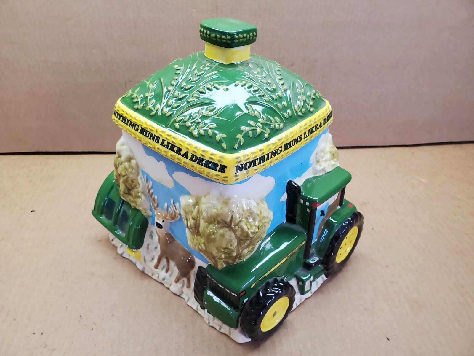 John Deere Ceramic Cookie Jar Container – Gibson USA Excellent Condition!