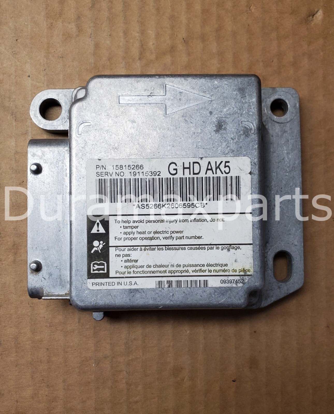 2003 Chevy Express Van 6.0L SRS Control Module 15815266 OEM - Image 3