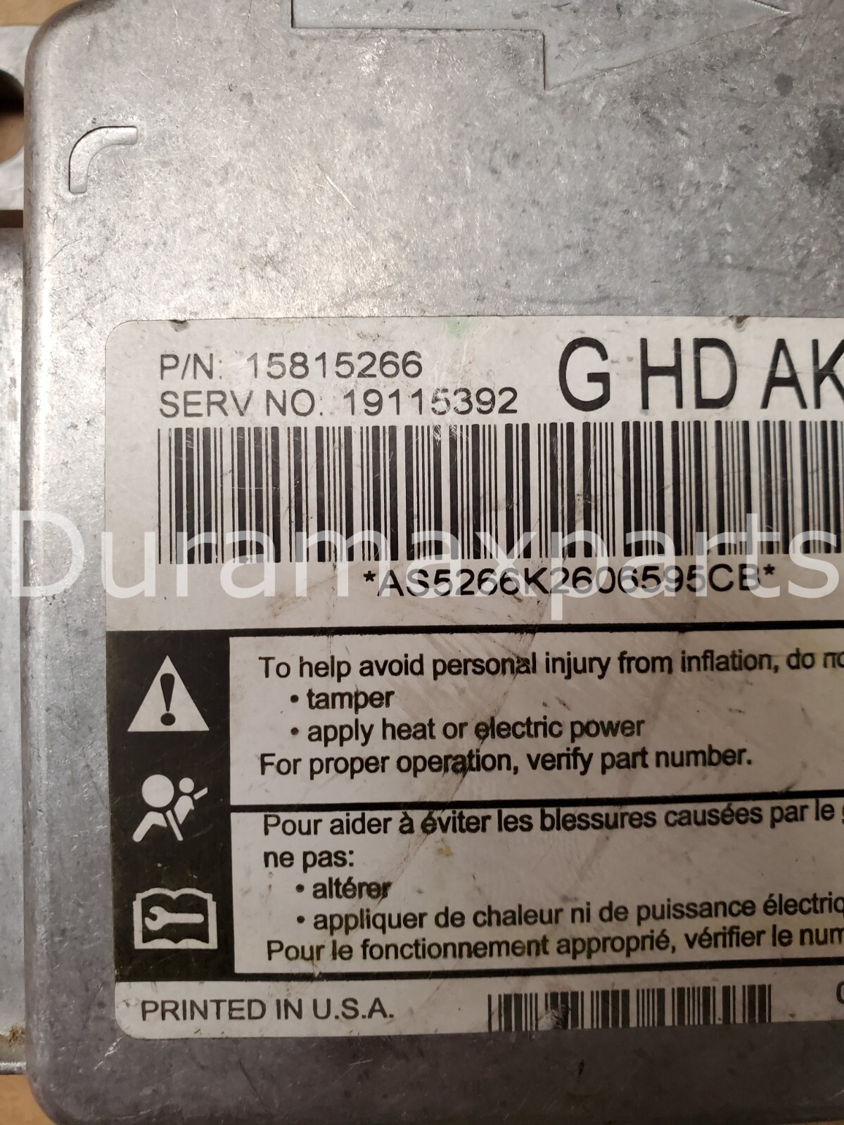 2003 Chevy Express Van 6.0L SRS Control Module 15815266 OEM - Image 6