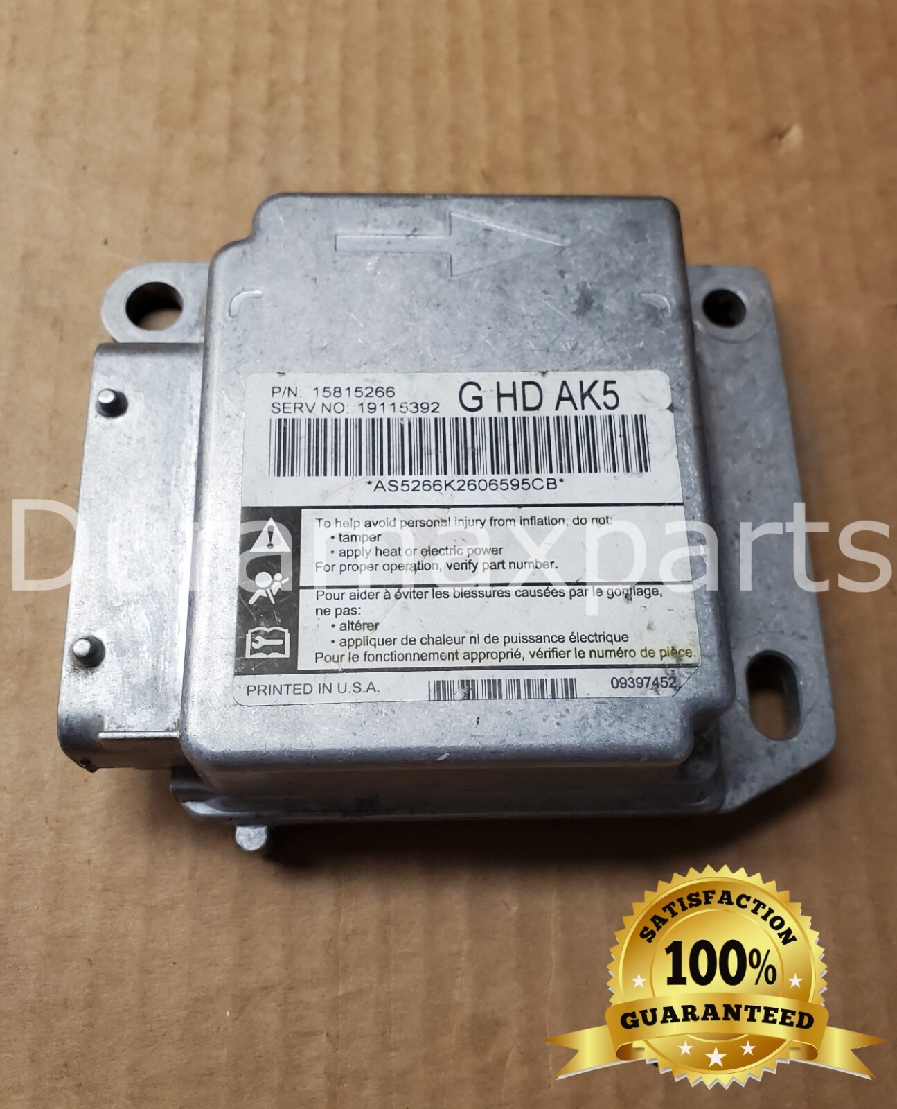 2003 Chevy Express Van 6.0L SRS Control Module 15815266 OEM