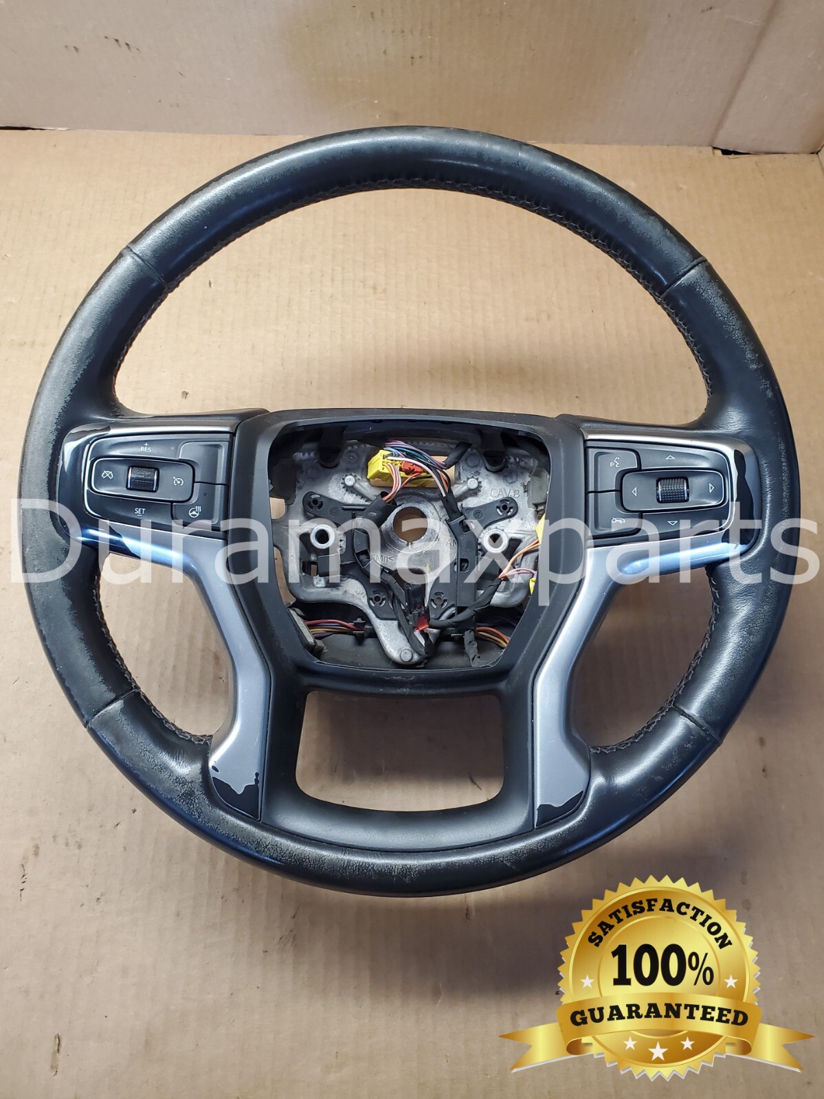 2019-23 GMC Sierra Black Leather Steering Wheel OEM 84946331 DISCOUNTED