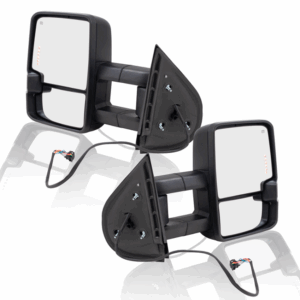 07-14 GM Truck Power Mirrors Textured Black w/Heat-Manual Telescopic-w/Signal