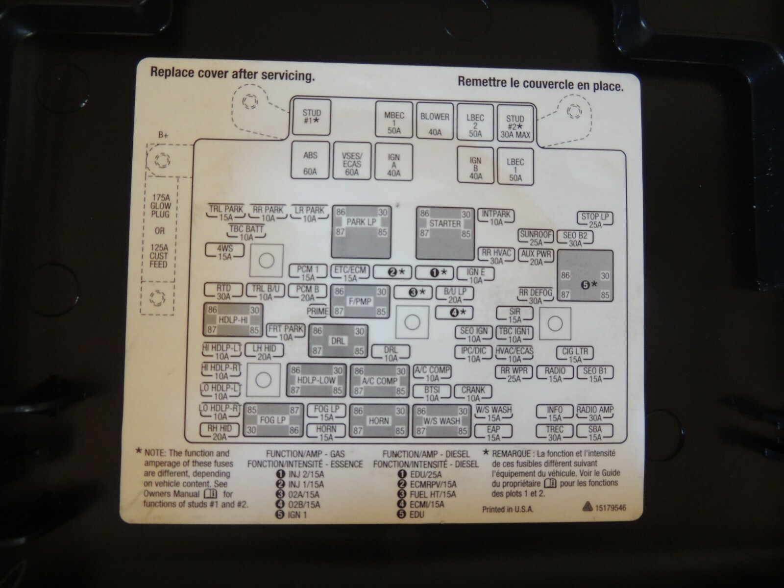 1999-2007 Chevy Silverado/Tahoe/Sierra/Denali FUSE BOX COVER 15200391 GENUINE - Image 5
