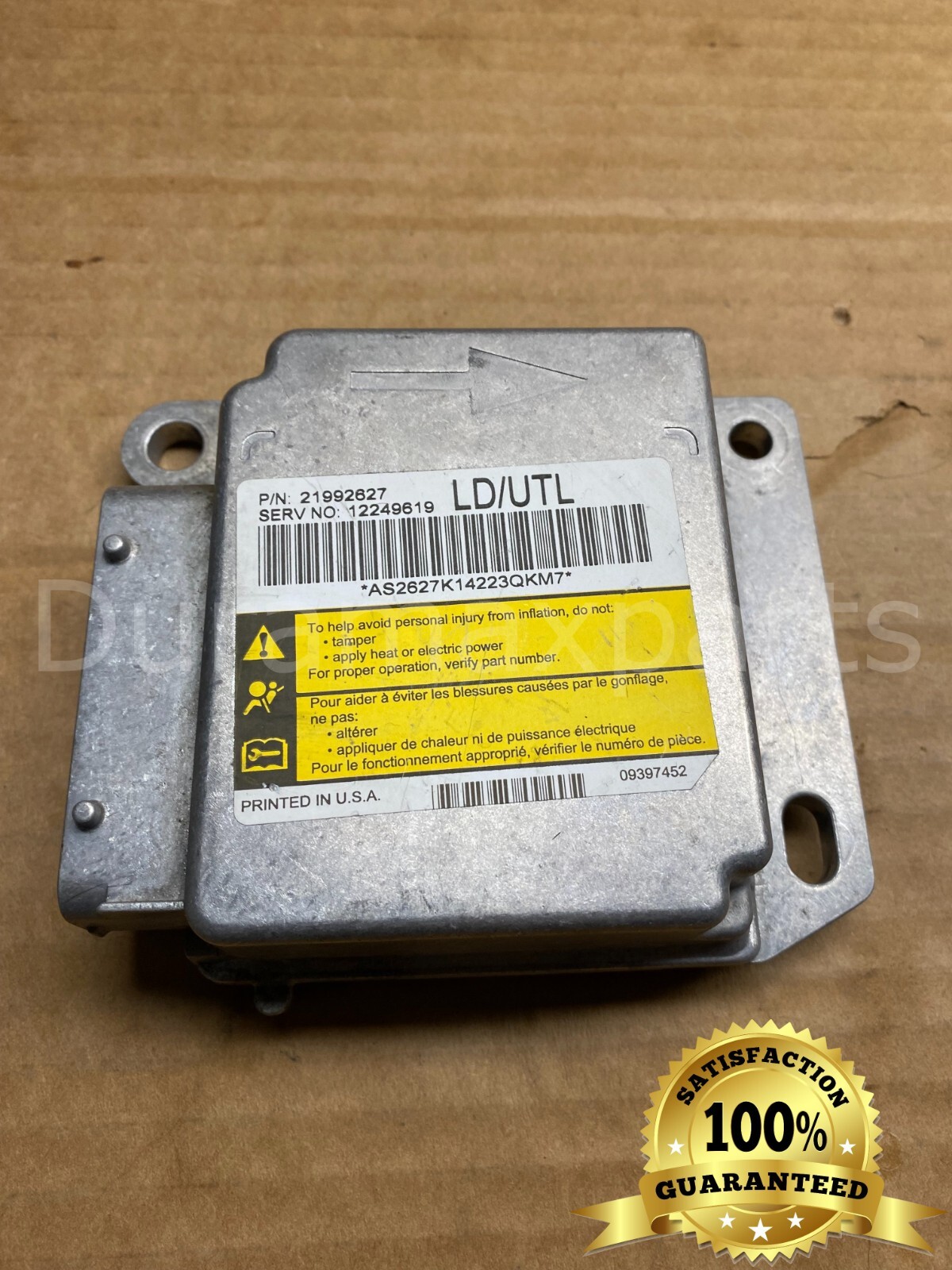 2005 Chevy Silverado/GMC Sierra 1500 Ext Cab SRS Control Module 21992627